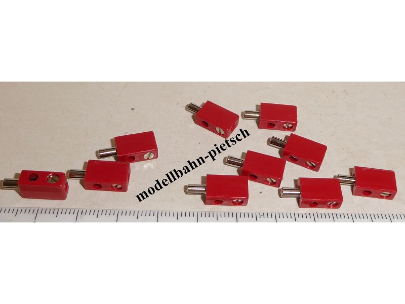 10 Stück Querlochstecker rot Ø 2,5 mm -- flach !! Brawa Modellspielwaren 731