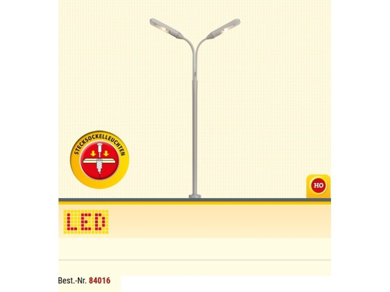 H0 LED Peitschenleuchte doppe Brawa Modellspielwaren 84016